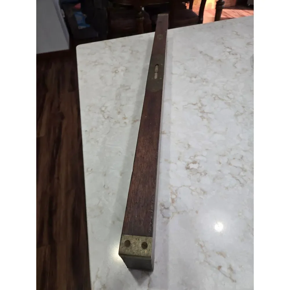 Vintage Stratton Brothers Greenfield Mass Wood Brass Level Hand Tool 1872